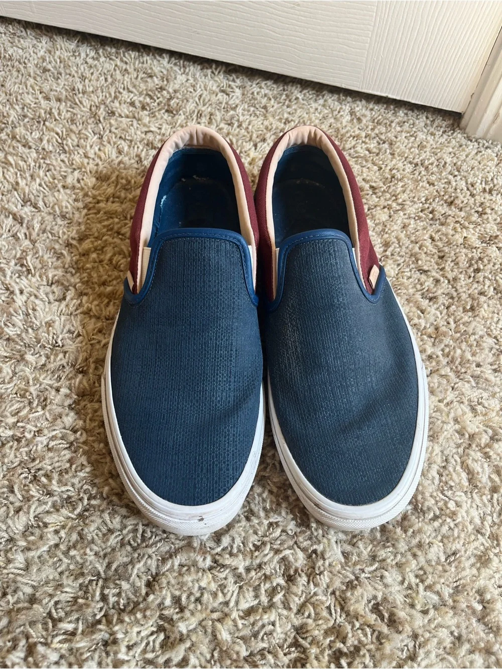 Vans Slip-On Loafers in Navy and Burgundy